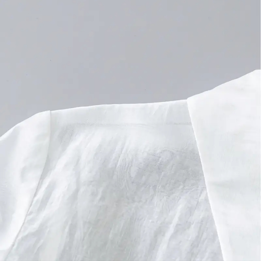 Sheer White Bow-Back Blouse - Picture 3 of 9